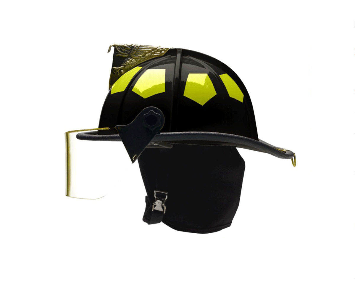 Fire Helmet Structural UST Traditional Lightweight R334 4" Faceshield 6" eagle